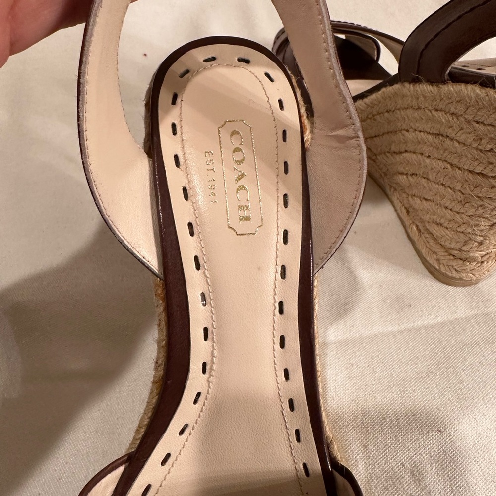 COACH Wedge Sandals in Chocolate Brown size 8 New - Picture 6 of 8